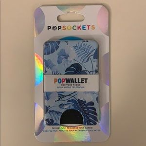 *NWT* Popsockets Wallet in Blue Hibiscus